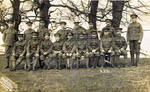Peter Pieraccini - first from left standing. Bedfordshire Regiment