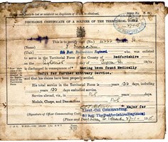 Discharge certificate... then he re enlisted
