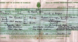 Peter Pierachini and Ethel May Dyer - Marriage Certificate.