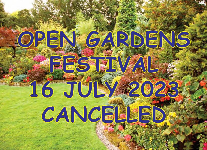 Open Gardens Festival 16 July 2023 Cancelled